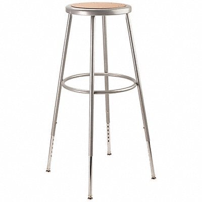 Round Stool Adjustable Legs Gray 31.5 H