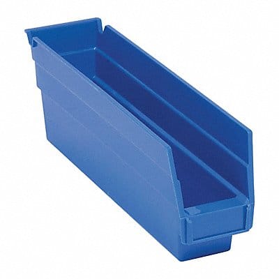 F0612 Shelf Bin Blue Polypropylene 4 in