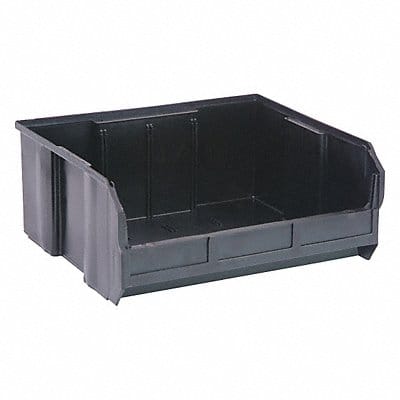 F0607 Hang and Stack Bin Black PP 7 in