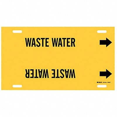 Pipe Marker Waste Water 8 in H 16 in W