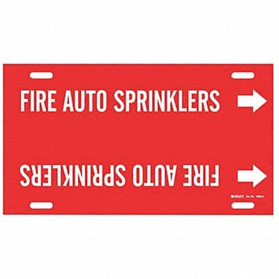 Pipe Marker Fire Auto Sprinklers 10in H