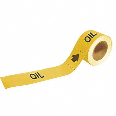 Pipe Marker Oil 2 in H 12 in W