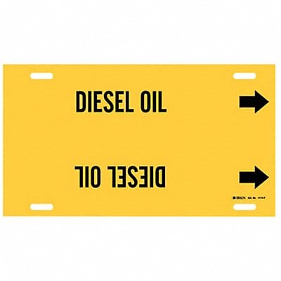 Pipe Marker Diesel Oil 8 in H 16 in W