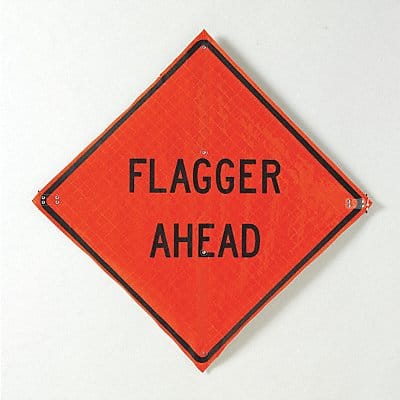 Flagger Ahead Traffic Sign 36 x 36