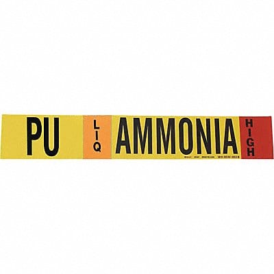 Pipe Marker Ammonia 2 1/4 in H 14 in W