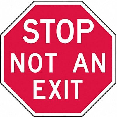 Rflct Exit/Entrance Stop Sign 6x6in Alum