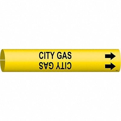 Pipe Marker City Gas 2 in H 2 in W