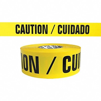 Barricade Tape Yellow 300 ft L 3 in