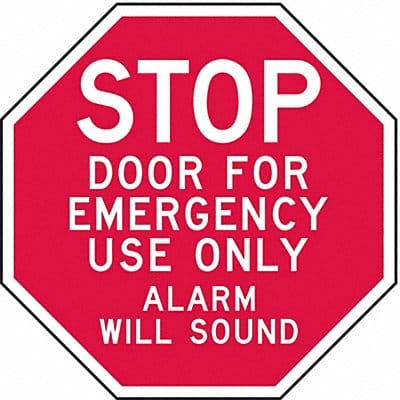 Rflctv Door Instruction Stop Sign 6x6in