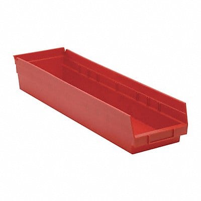 F0622 Shelf Bin Red Polypropylene 4 in