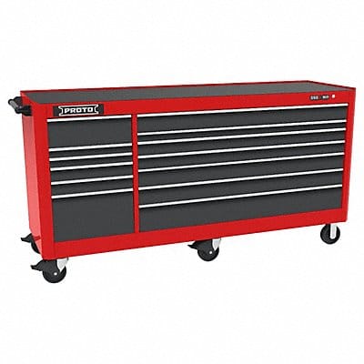 Rolling Tool Cabinet Gray/Red 13 Drawers