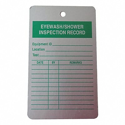 Eye Wash/Sh Inspection Rcd Tag Al PK25