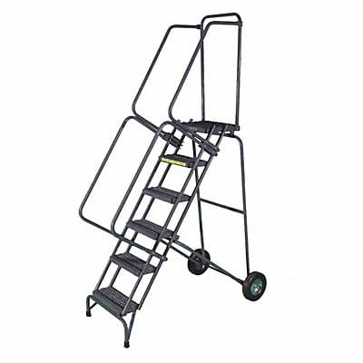 Folding Rolling Ladder Steel 80 In.H