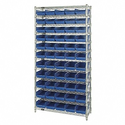 E3958 Bin Shlvng 18inx74inx36in Blue