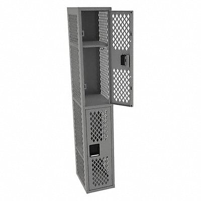 Wrdrb Lockr Vent 1 Wide 2 Tier Gray