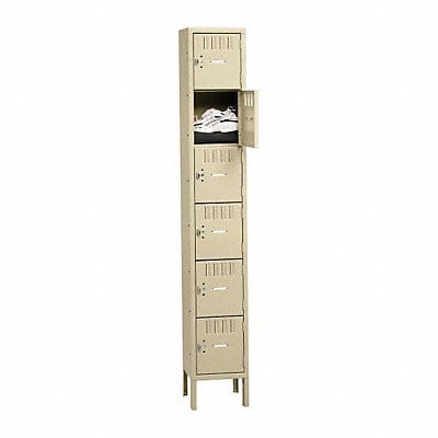 Box Locker Louvered 1 Wide 6 Tier Sand