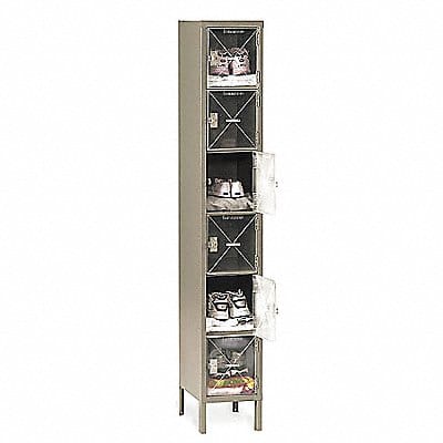 Box Locker Clearview 1 Wide 6 Tier Sand