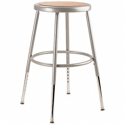 Round Stool Adjustable Legs Gray 31 H