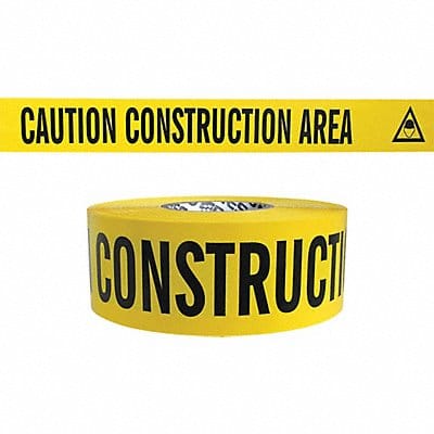 Barricade Tape Yellow 500 ft L 3 in