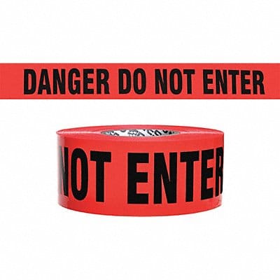 Barricade Tape Red 500 ft L 3 in