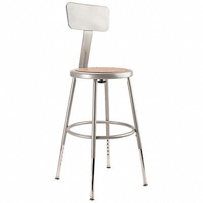 Round Stool Adjustable Legs Gray 32 H