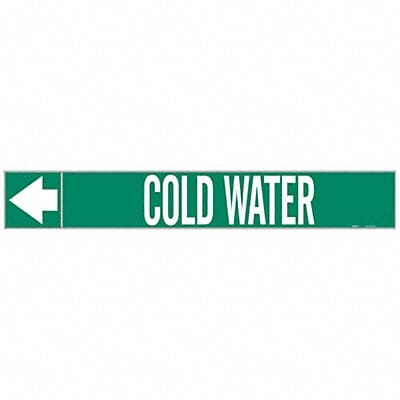 Pipe Marker Cold Water 1in H 8in W