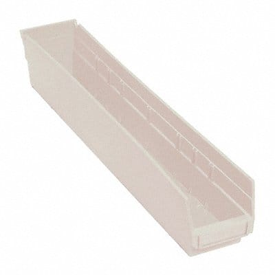 F0621 Shelf Bin Ivory Polypropylene 4 in