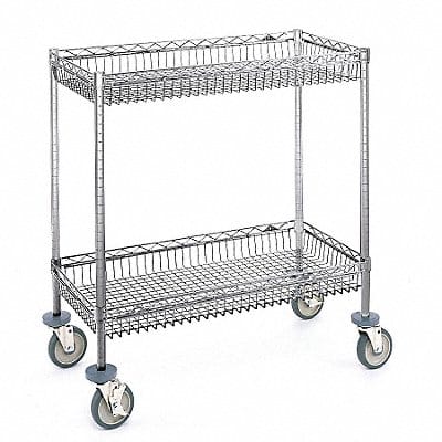 Basket Cart 2Shelf 39x48x18 Chrome