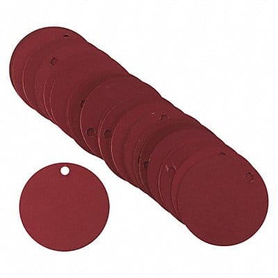 Blank Tag Aluminum 1 1/2in W Red PK25