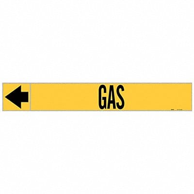 Pipe Marker Gas 1 in H 8 in W