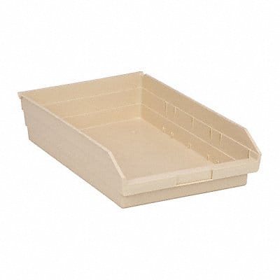 F0620 Shelf Bin Ivory Polypropylene 4 in