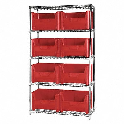 F1591 Bin Shlvng 18inx74inx42in Red