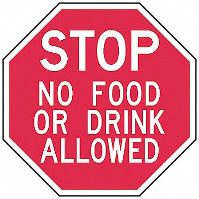 Eating Restriction Stop Sign 6x6in Alum