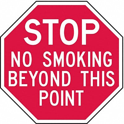 Rflct No Smoking Stop Sign 6x6in Alum