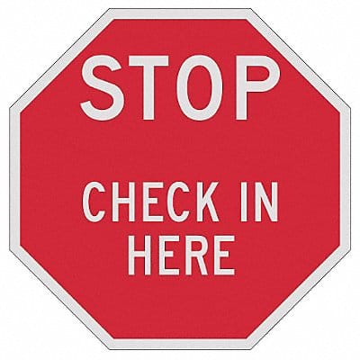 Rflctv Visitors Stop Sign 12x12in Alum