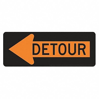 Detour Left Traffic Sign 18 x 48