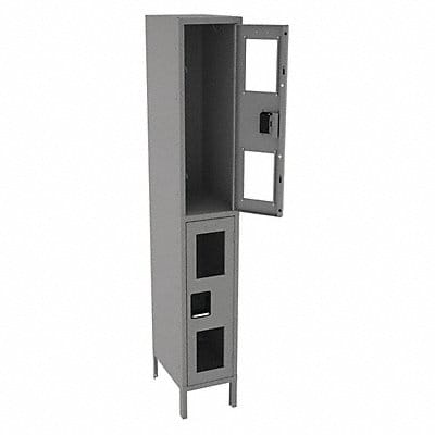 Wrdrb Lockr Clearview 1 Wide 2 Tier Gray