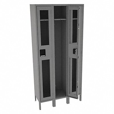 Wrdrb Lockr Clearview 3 Wide 1 Tier Gray