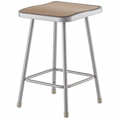 Square Stool Welded Tube Leg Gray 24 H