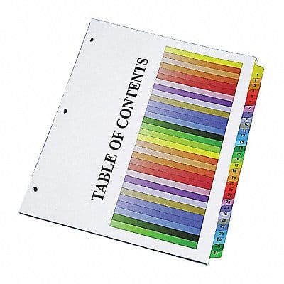 Binder Divider Preprinted Multicolor