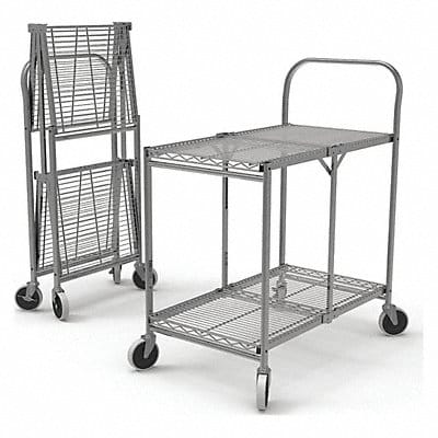 Wire Cart Silver 39-1/2 H 19-1/2 L