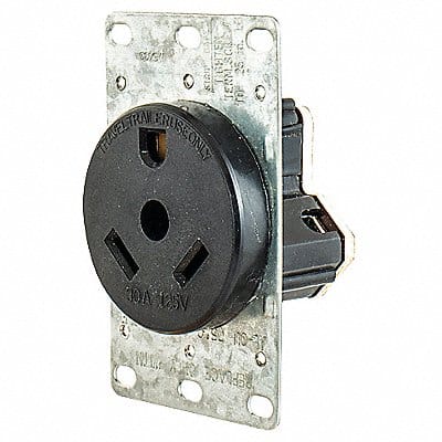 Receptacle Black 30 A 2P3W Side 1PK