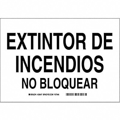 Fire Extinguisher Sign Spanish 14X10