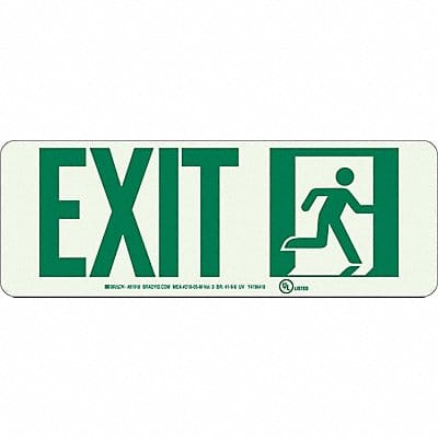 Exit Sign 5X14 GRN/WHT Exit ENG SURF