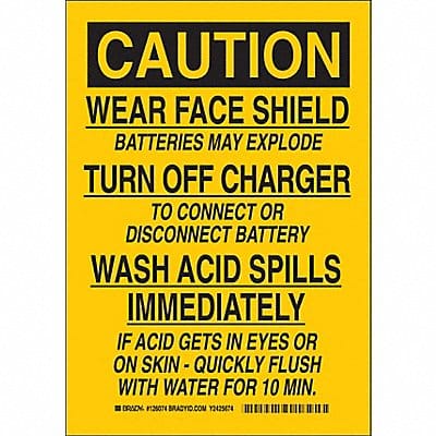 Sign Caution 14X10 Black/Yellow