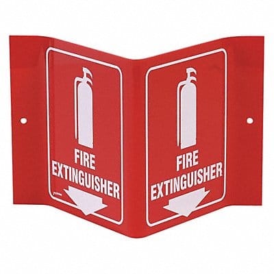 Fire Extinguisher Sign 6 Hx8 W WHT/R ENG