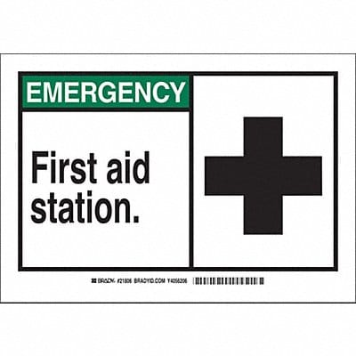 First Aid Sign 10X14 Aluminum