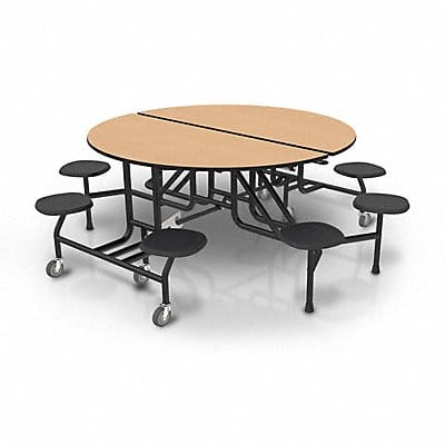 Mobile Stool Table 8 Seats Round 60 Dia