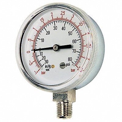 Pressure Gauge 2-1/2 Dia 30VAC 60 psi