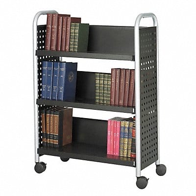 Book Cart Single-Sided Black